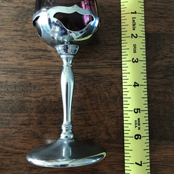 1924 Farber Bros NYC Chrome Amethyst Cocktail Glass - Picture 4 of 5